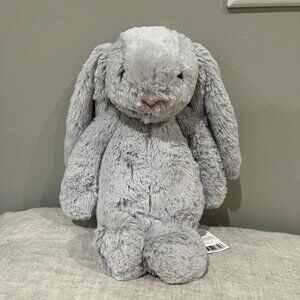BNWT Original Medium Silver Grey Bashful Bunny Rabbit Jellycat - HTF